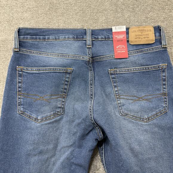 Levi Strauss Signature Slim Fit Ultimate Flex Med Wash Stretch Denim Jeans 34x34 - Picture 10 of 10